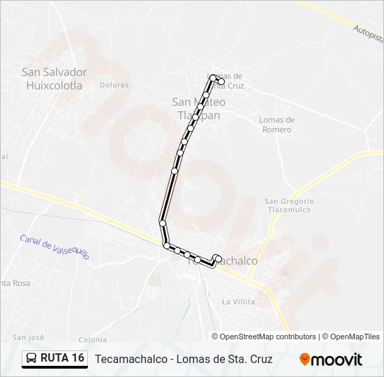RUTA 16 Bus Line Map