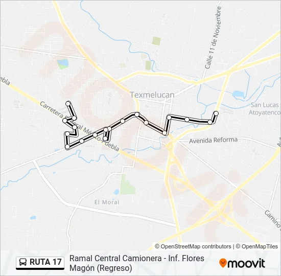 RUTA 17 Bus Line Map
