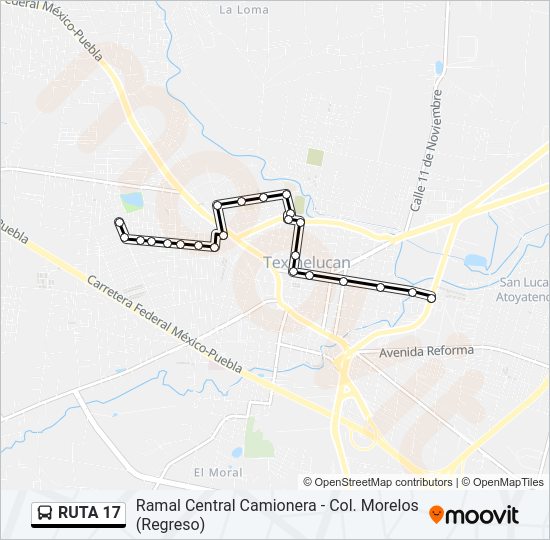 Mapa de RUTA 17 de autobús