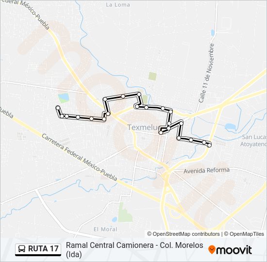 Mapa de RUTA 17 de autobús