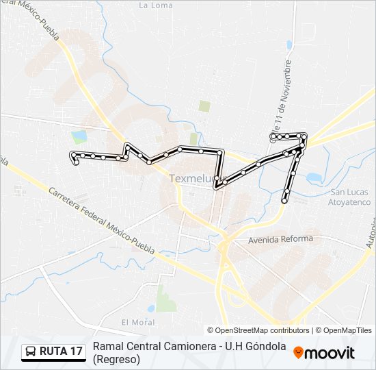 Mapa de RUTA 17 de autobús
