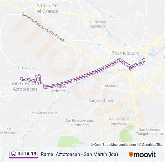 RUTA 19 bus Line Map