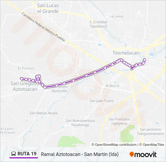 RUTA 19 Bus Line Map