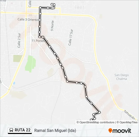 RUTA 22 Bus Line Map