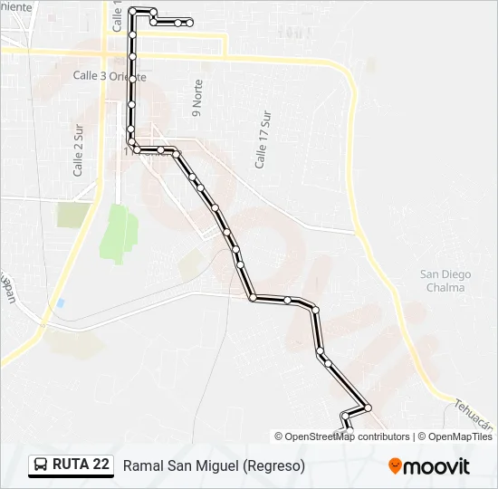 RUTA 22 Bus Line Map