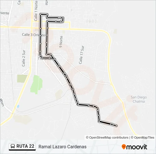 RUTA 22 Bus Line Map