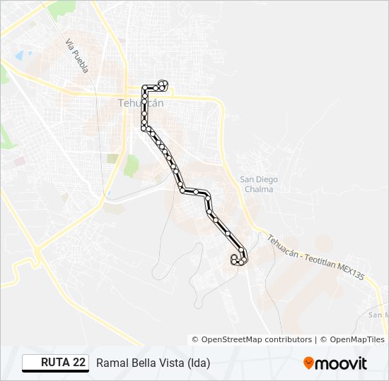 Mapa de RUTA 22 de autobús