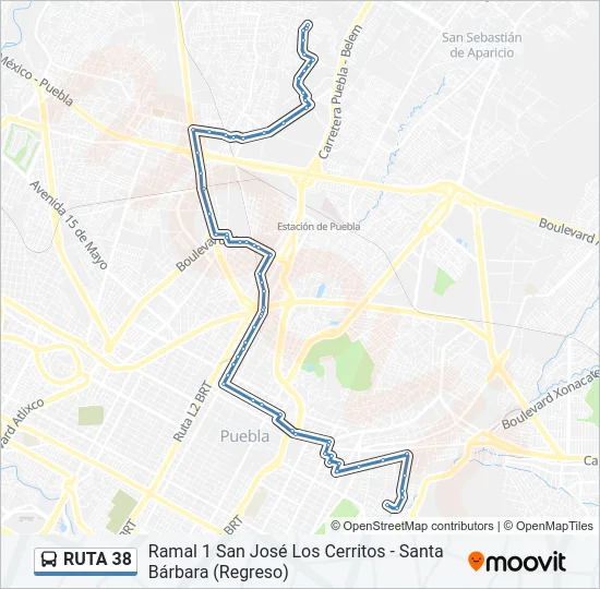 RUTA 38 Bus Line Map
