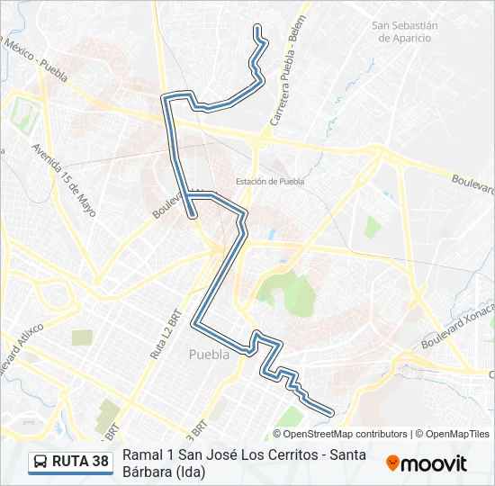 RUTA 38 Bus Line Map