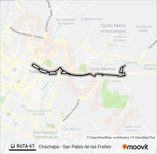 RUTA 67 Bus Line Map
