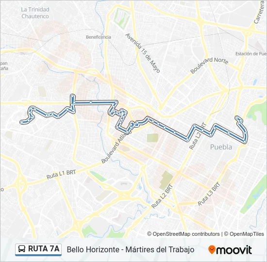 RUTA 7A Bus Line Map