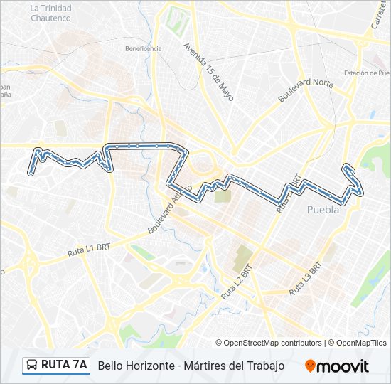 Mapa de RUTA 7A de autobús