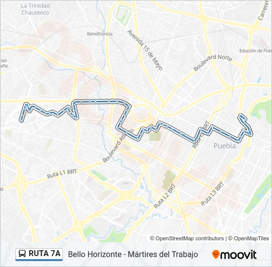 RUTA 7A Bus Line Map