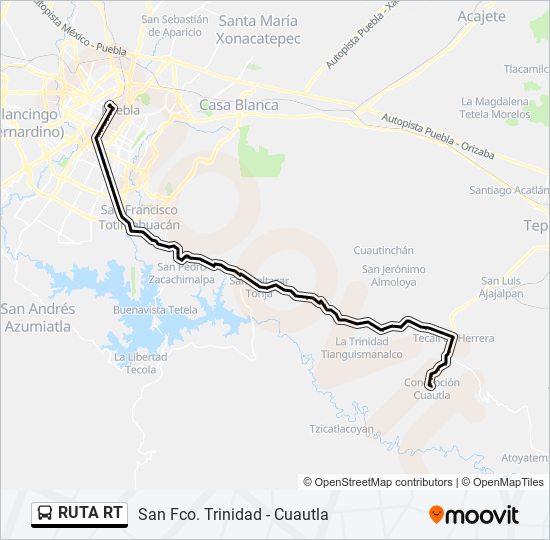 RUTA RT bus Line Map