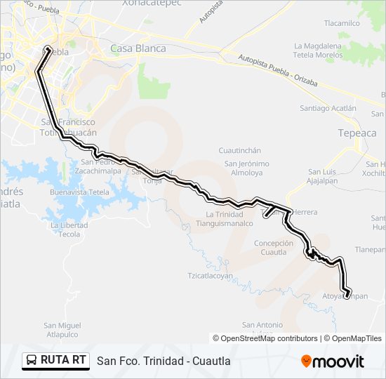 Mapa de RUTA RT de autobús