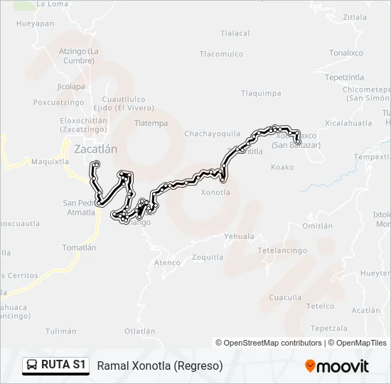 RUTA S1 Bus Line Map