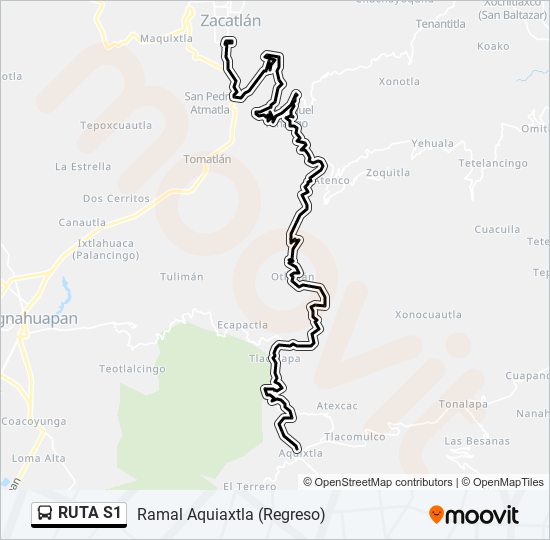 Mapa de RUTA S1 de autobús