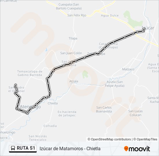 Mapa de RUTA S1 de autobús