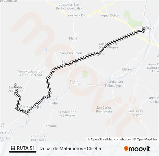 RUTA S1 Bus Line Map