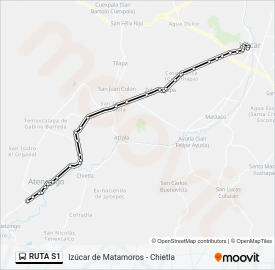 RUTA S1 Bus Line Map