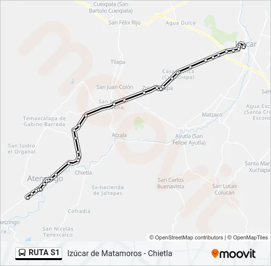 RUTA S1 Bus Line Map