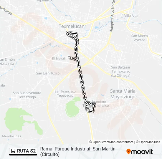 RUTA S2 Bus Line Map