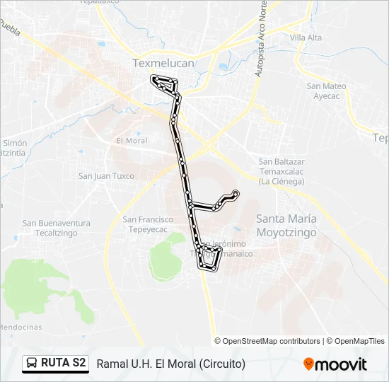 RUTA S2 Bus Line Map