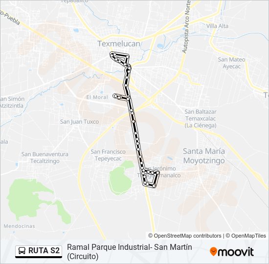 RUTA S2 bus Line Map