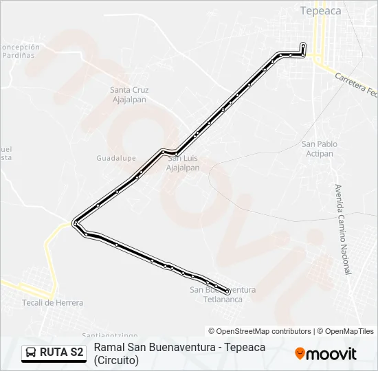 RUTA S2 Bus Line Map