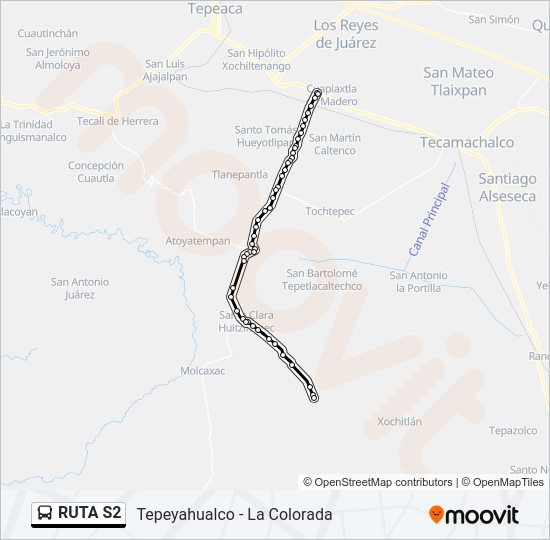 Mapa de RUTA S2 de autobús