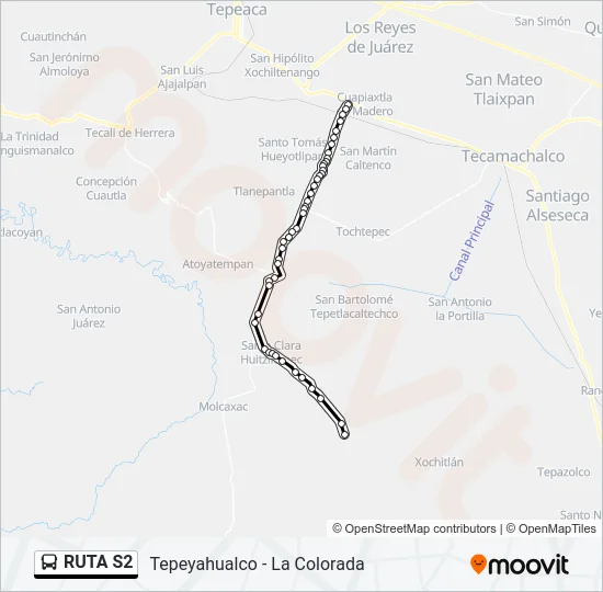 RUTA S2 Bus Line Map