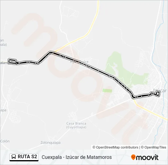 RUTA S2 Bus Line Map