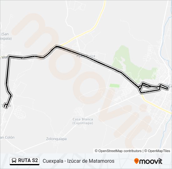 Mapa de RUTA S2 de autobús