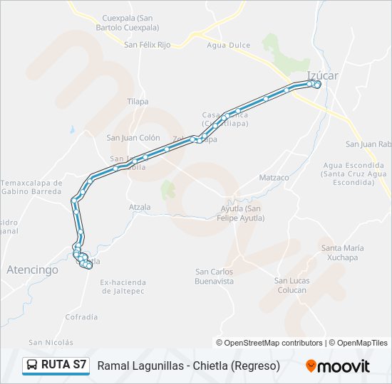 Mapa de RUTA S7 de autobús