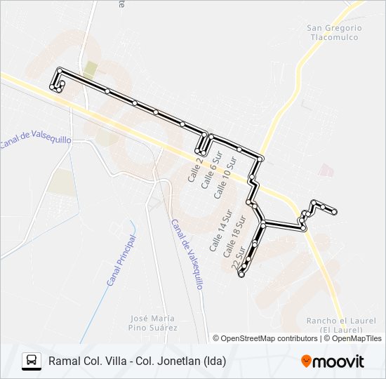 Mapa de RUTA 100 de autobús