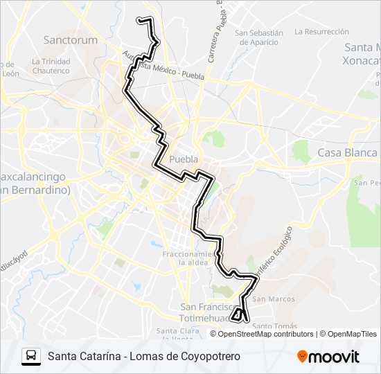 Mapa de RUTA  44A de autobús