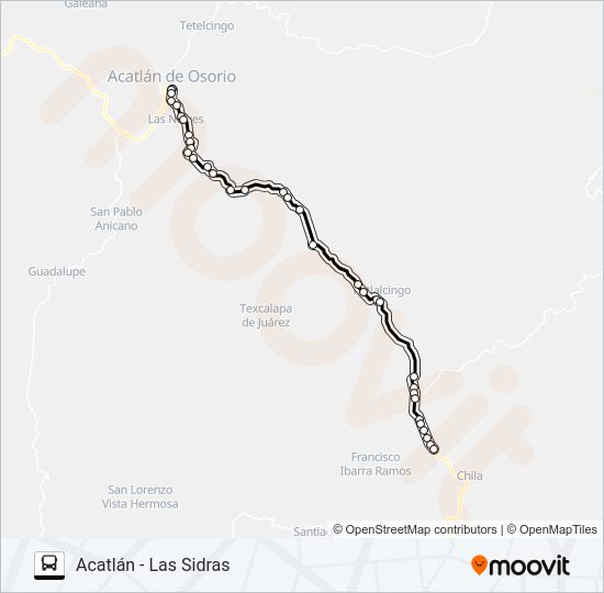 Mapa de RUTA ACATLÁN de autobús