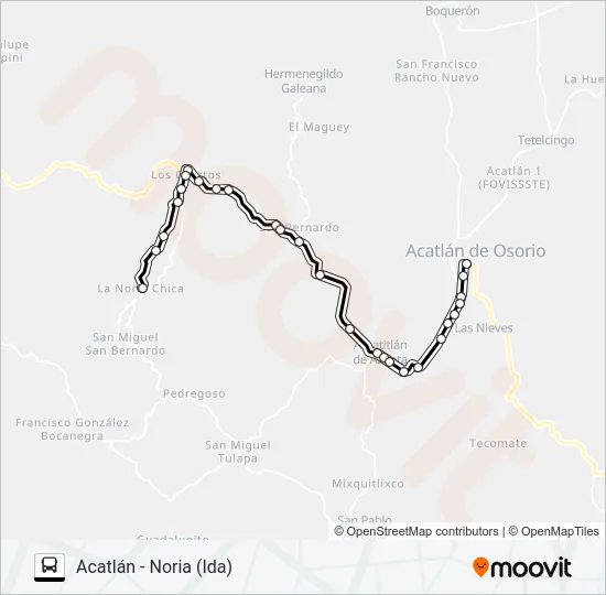 RUTA ACATLÁN Bus Line Map