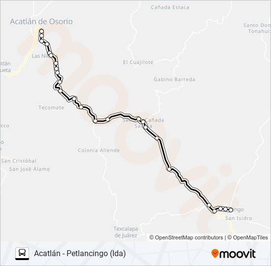 Mapa de RUTA ACATLÁN de autobús