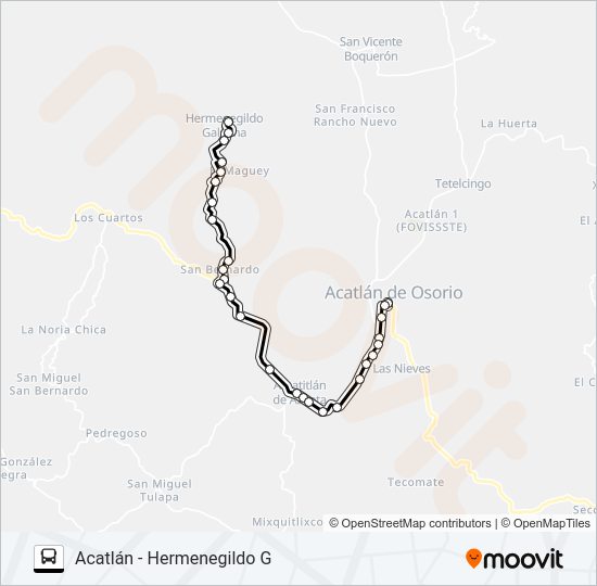 Mapa de RUTA ACATLÁN de autobús