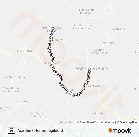 RUTA ACATLÁN Bus Line Map