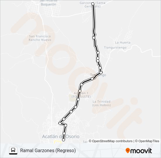 Mapa de RUTA ACATLÁN de autobús