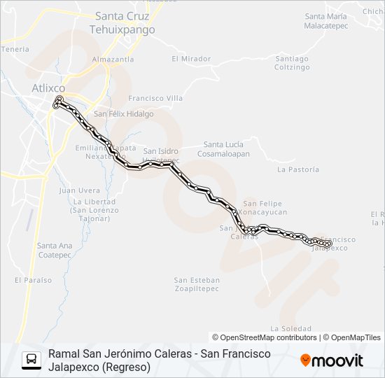 Mapa de RUTA ATLIXCO de autobús