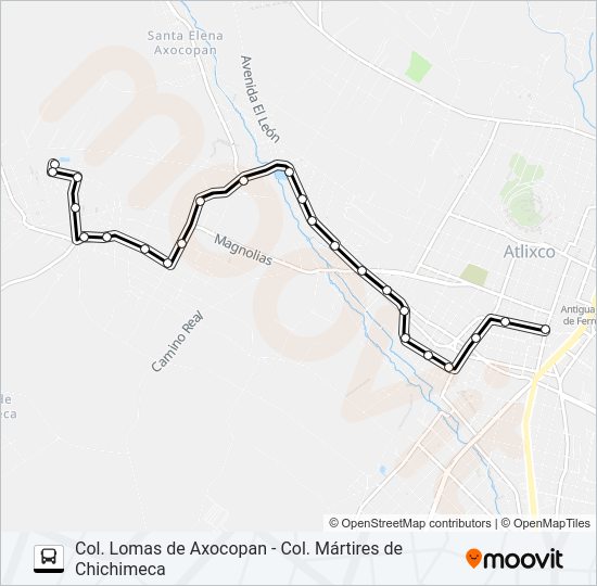 Mapa de RUTA ATLIXCO de autobús