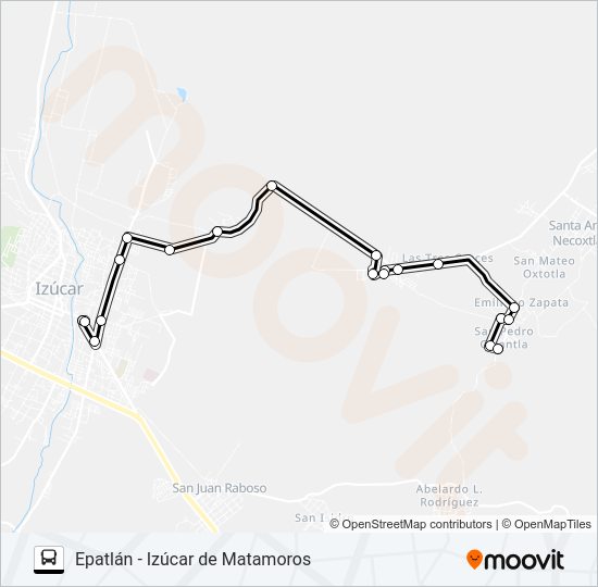 Mapa de RUTA EPATLÁN de autobús