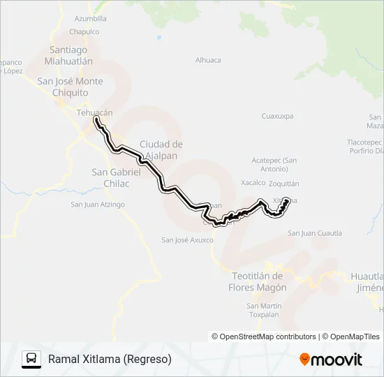 RUTA TEHUACÁN Bus Line Map