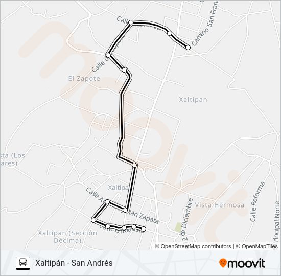 Mapa de RUTA XALTIPÁN de autobús