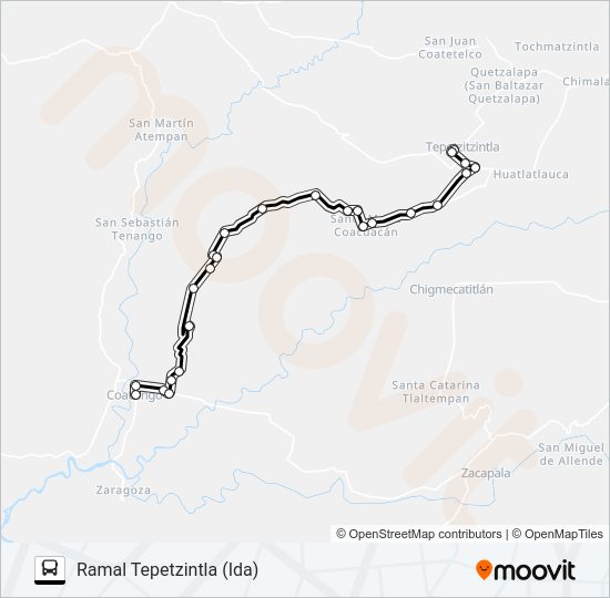 Mapa de RUTA COATZÍNGO de autobús