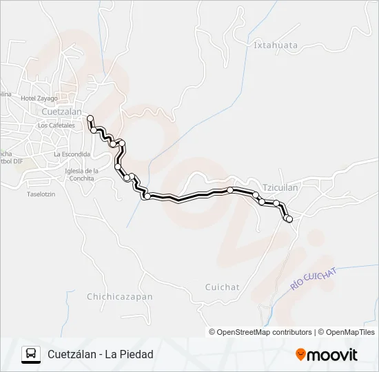 RUTA CUETZÁLAN Bus Line Map
