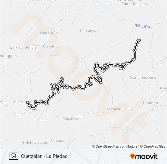 Mapa de RUTA CUETZÁLAN de autobús
